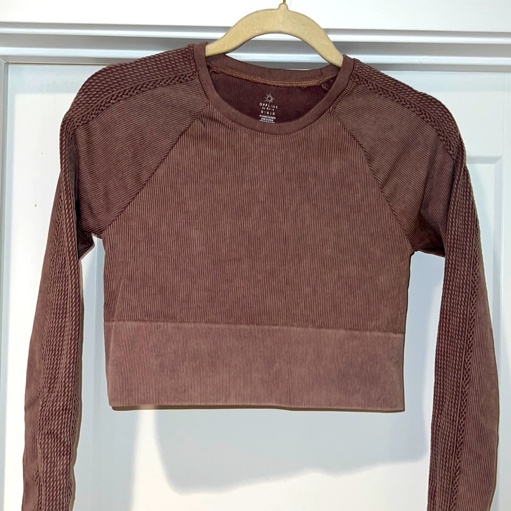 Aerie Offline Big Chill cropped ribbed top